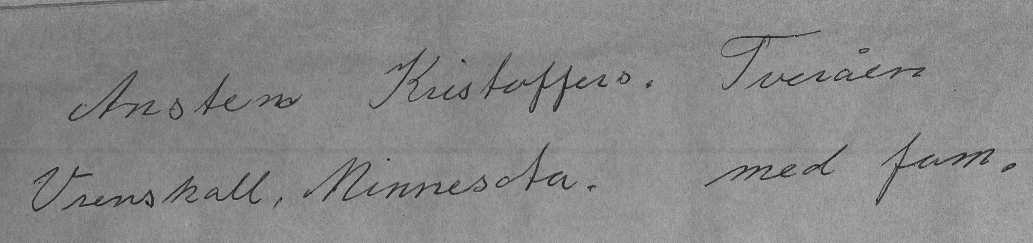 Amerikabilde til Mr & Mrs Krogseng fra Mr & Mrs H. L. Leet
tekst på baksida, se bilde 2