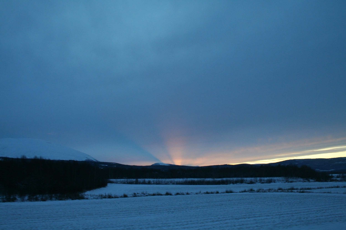 Bjørgan prestegård, solnedgang