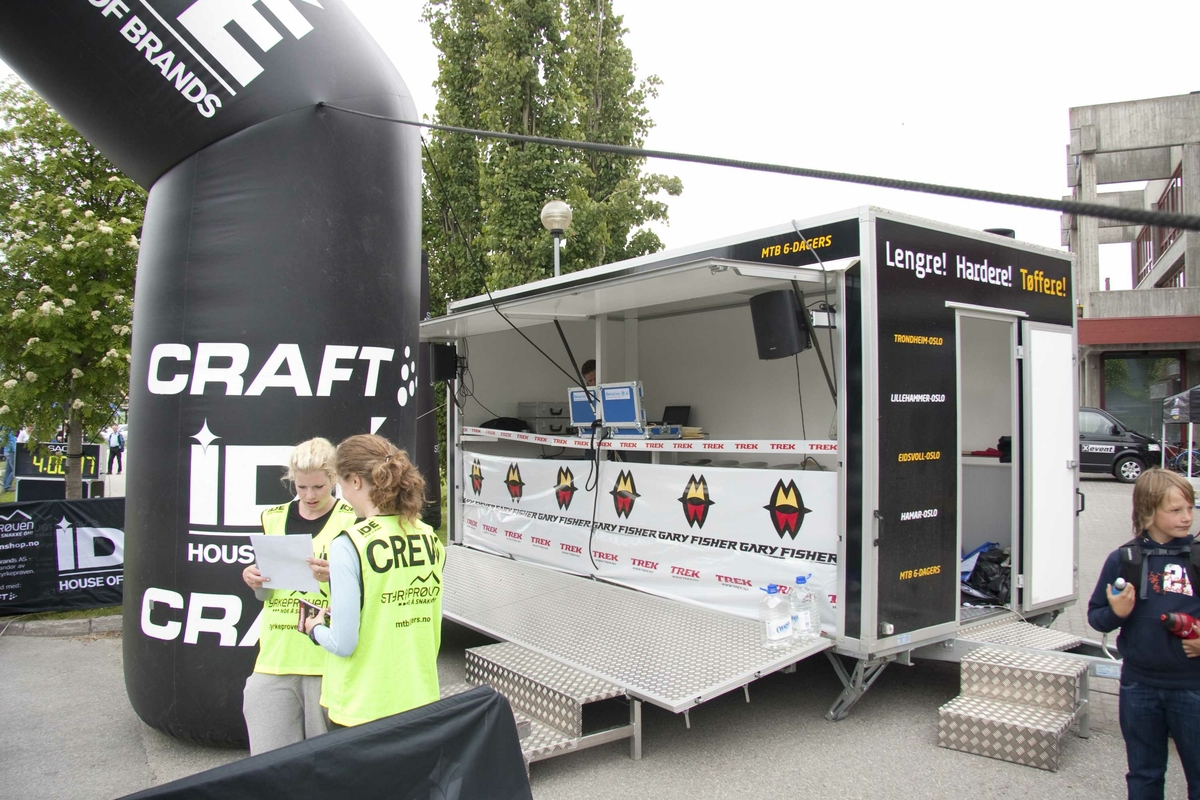 Craft MTB 6-dagers terrengritt på sykkel, Trondheim-Oslo. Målområdet. 