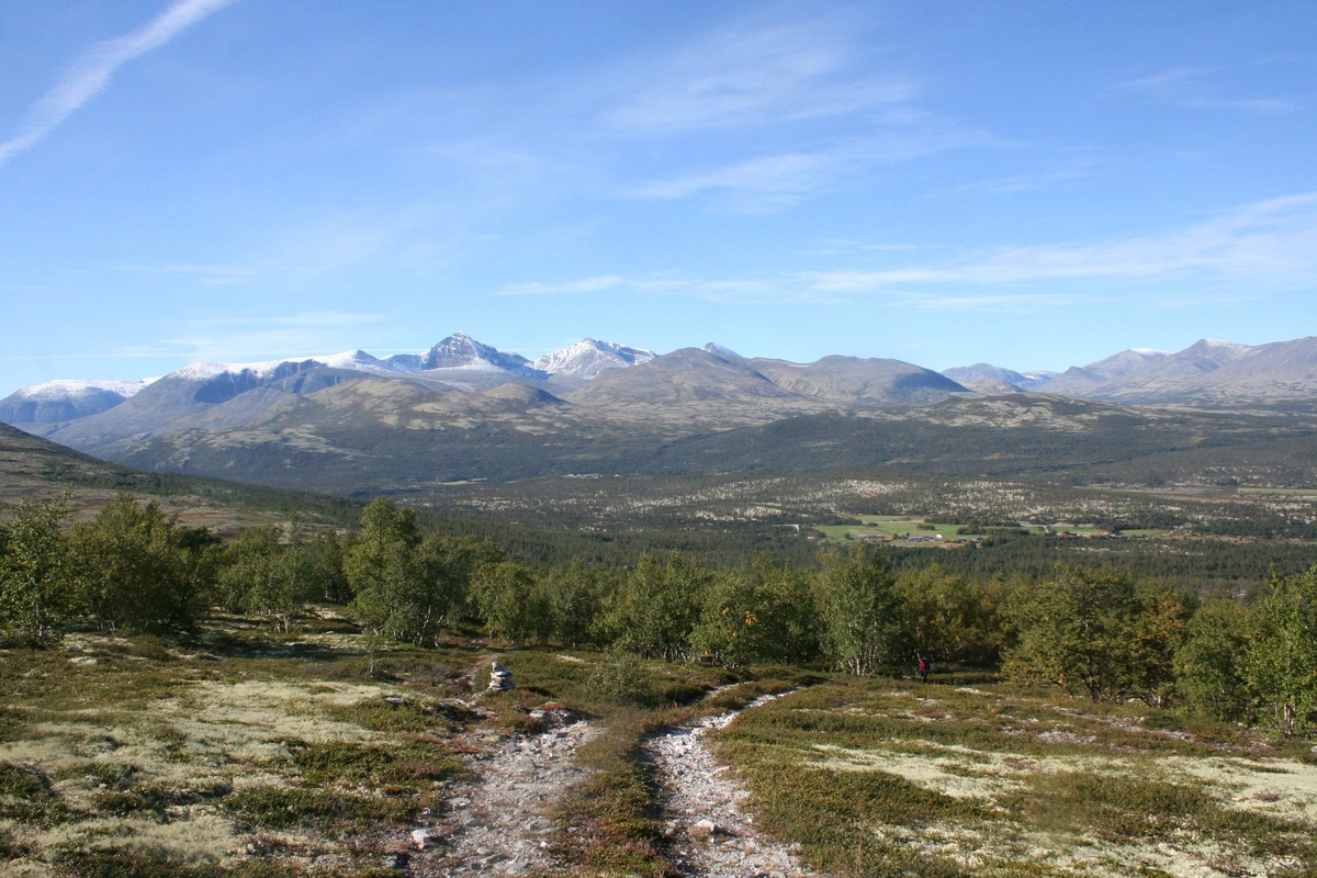 utflukt, Mjovassdalen, utsikt Rondane