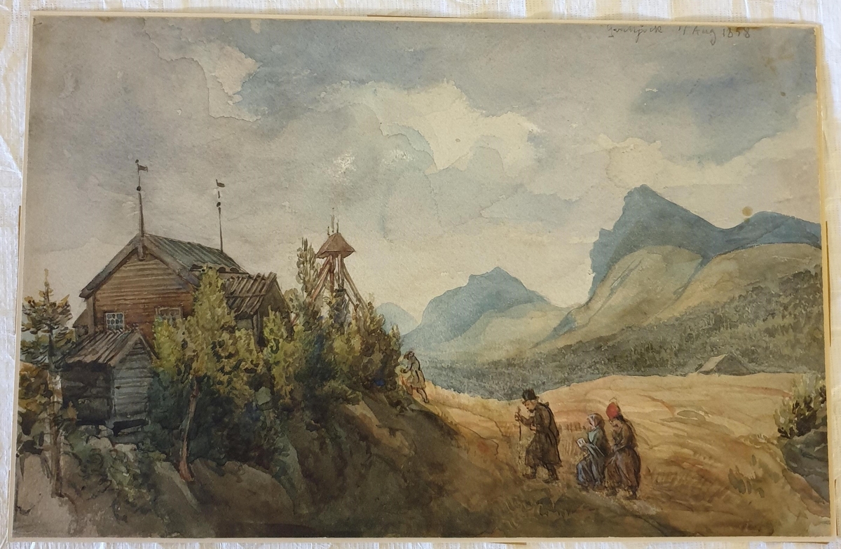 Kvikkjokks kapell 4 Aug 1858 [AKVARELLMÅLNING]
