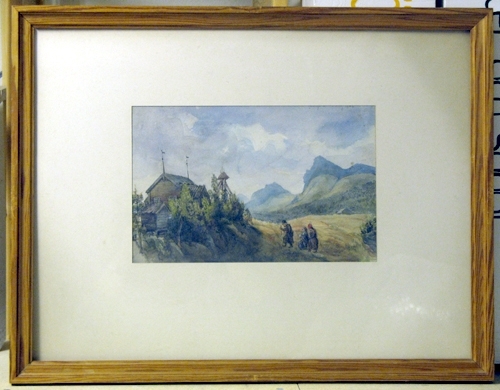 Kvikkjokks kapell 4 Aug 1858 [AKVARELLMÅLNING]