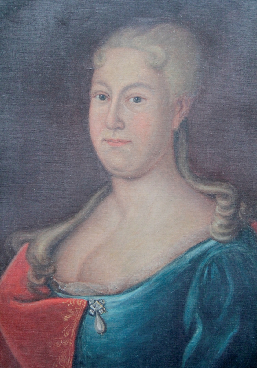 2 stk. oljemalerier med portrett av (A) Werner Nilelsen (1625-1695) og  (B) Helvig Christensdatter (1653-1692).