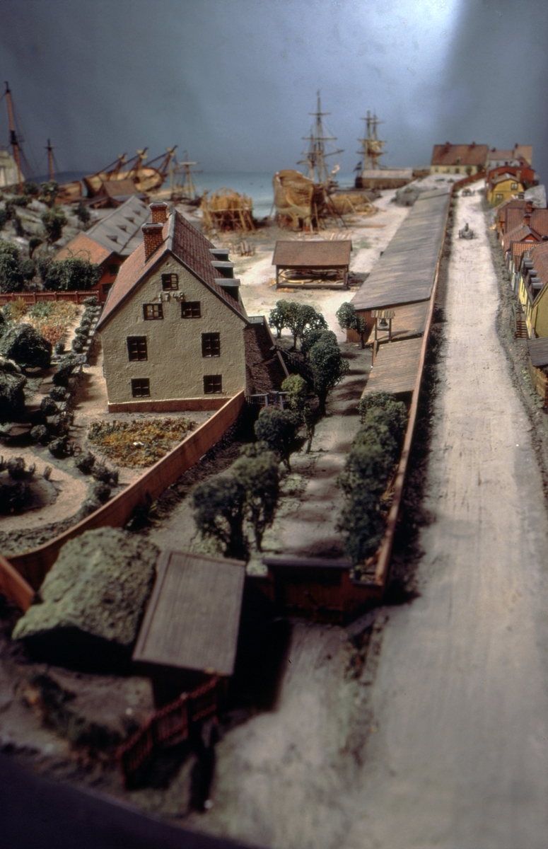 Modell av Södra varvet i Stockholm efter karta daterad 1781.