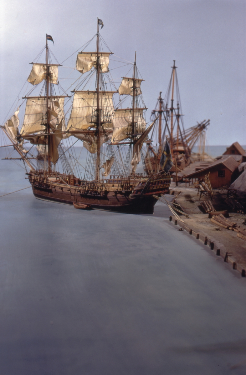 Modell av Södra varvet i Stockholm efter karta daterad 1781.
