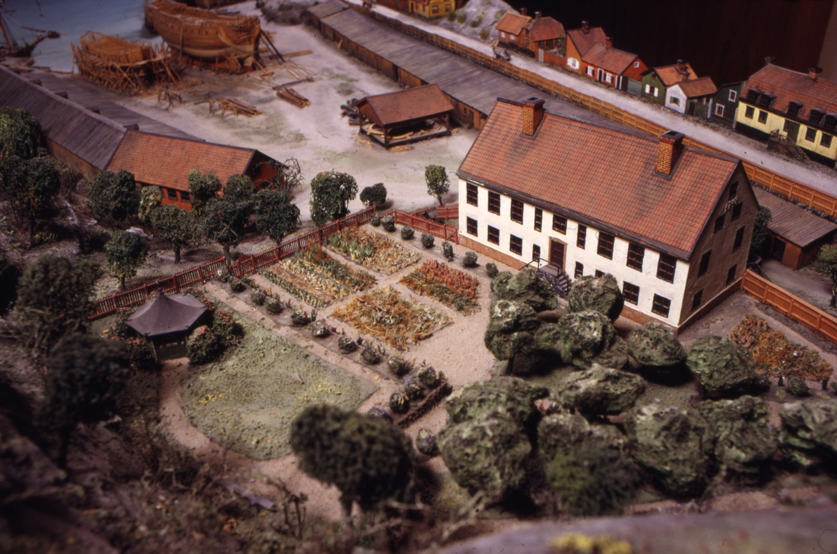 Modell av Södra varvet i Stockholm efter karta daterad 1781.