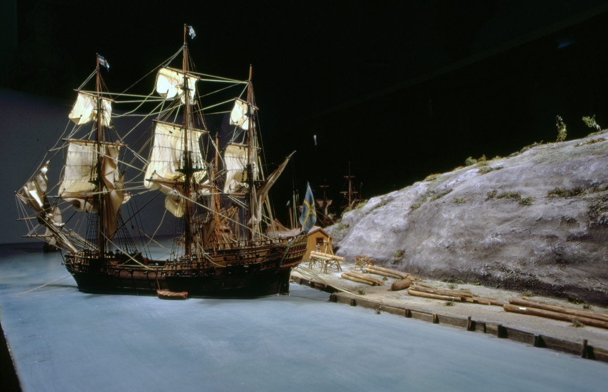 Modell av Södra varvet i Stockholm efter karta daterad 1781.