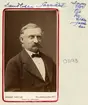 Porträtt av Thure Fredrik Sandberg. Född 1834 i Linköping som son till Per Gustaf Sandberg och Anna Helena Wigholm. Gift 1871 med Christina Pehrsson. Dog 1917 i Motala.