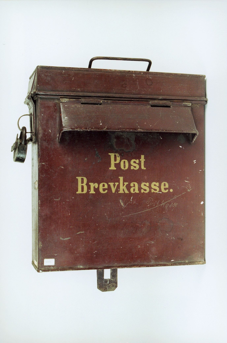 Postmuseet, gjenstander, postkasse, brevkasse, hengelås, Post Brevkasse.