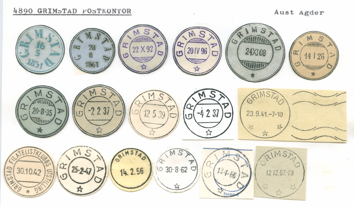 Stempelkatalog 4890 Grimstad, Aust-Agder