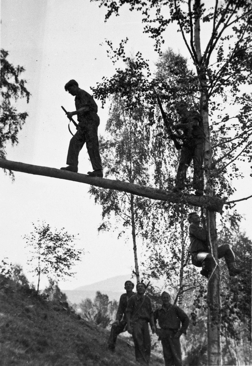 Mest sannsynlig på Trandum. Øvelse sommeren 1945?