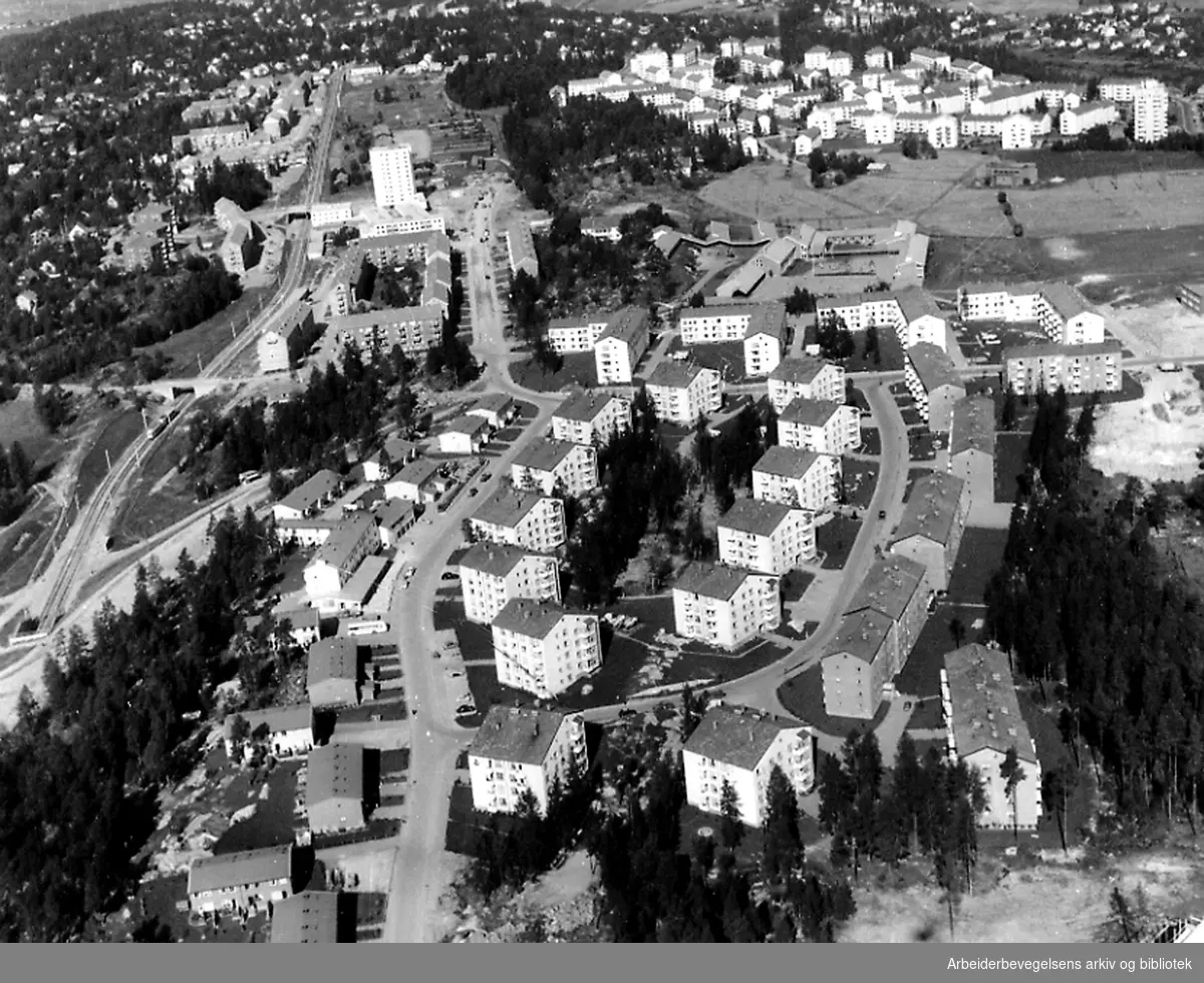 Flyfoto over Lambertseter, .1958