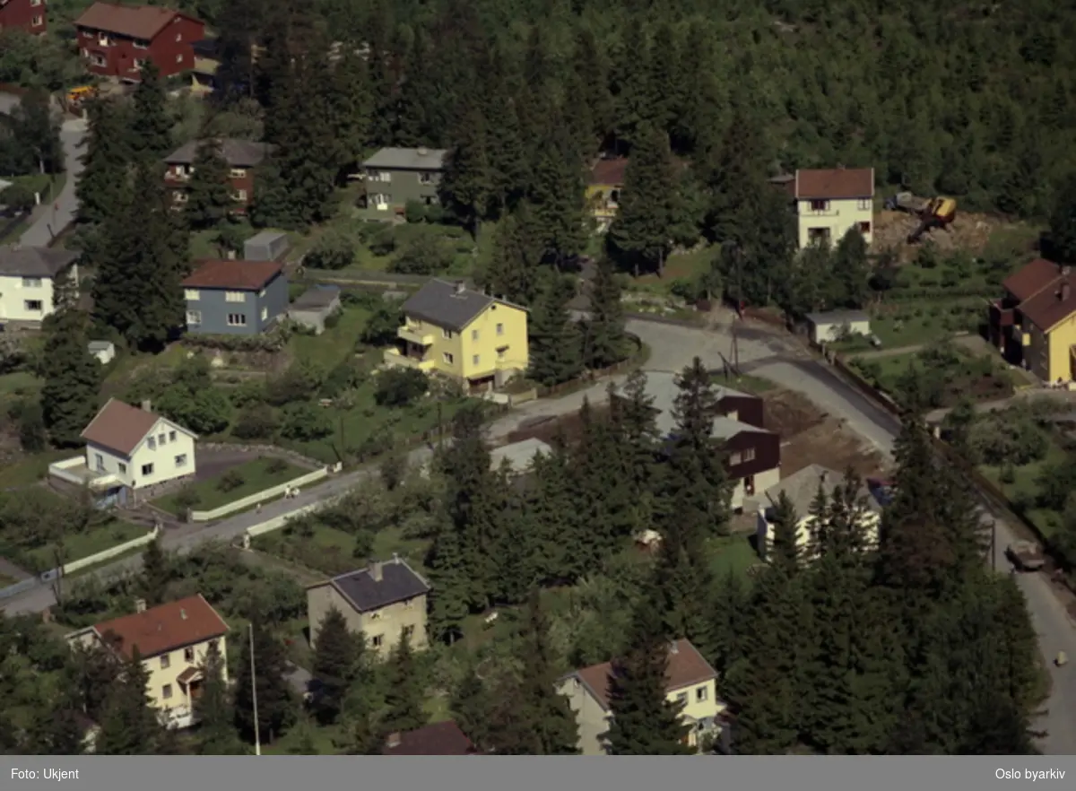 Boligområde ved krysset Hansemyrveien-Skjoldveien. (Flyfoto)