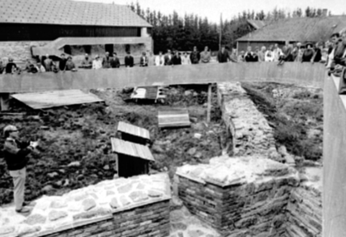 BORGGÅRDEN, BISPEGÅRDEN, MUSEUMSBESTYRER PER MARTIN TVENGSBERG, OMVISNING, MYE FOLK PÅ RAMPA, HEDMARKSMUSEET OG DOMKIRKEODDEN