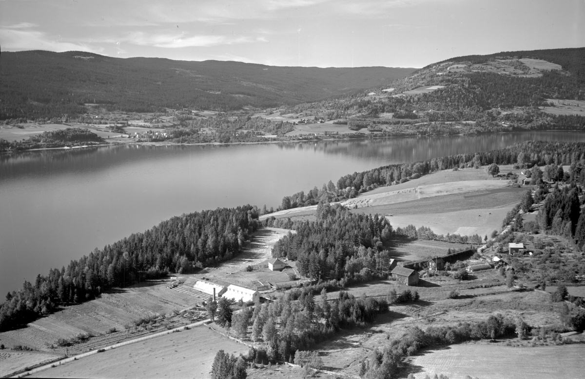 Flyfoto av Åmot gartneri, Bergseng, Ringsaker.