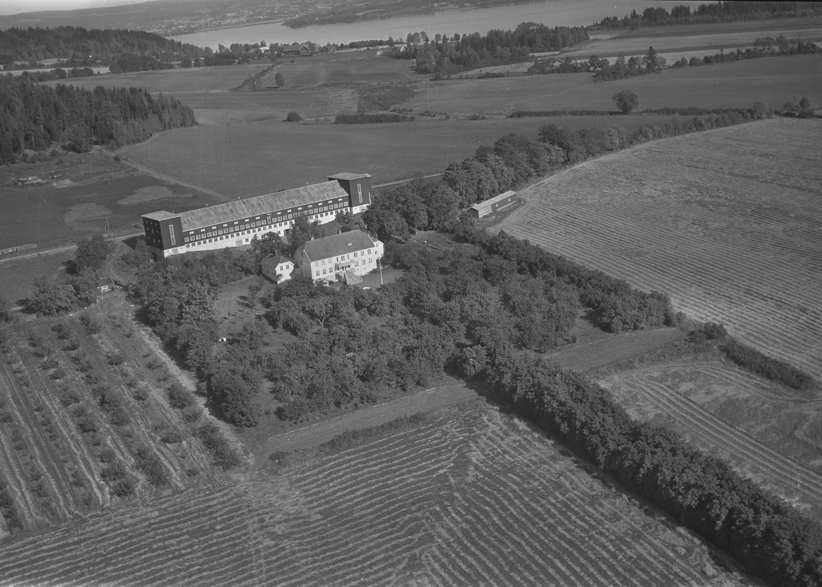 Flyfoto, gardsbruk, Hovelsrud, Helgøya.