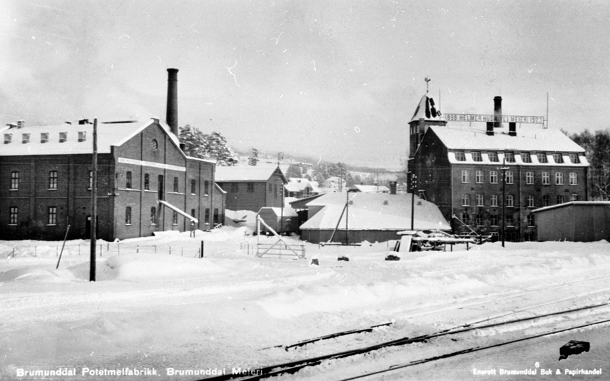 Brumunddal Potetmjølfabrikk og Helmer Husebys Meier. Vinter.R