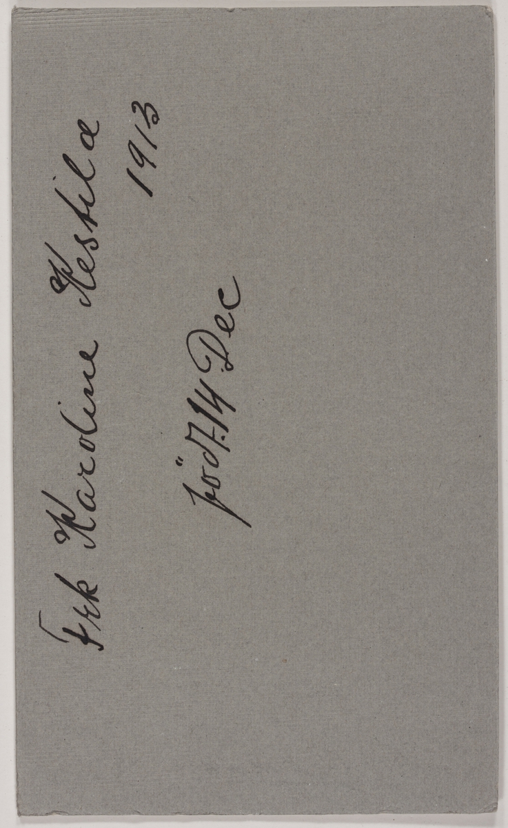 Visittkortfotografi. Frk. Karoline Kestilæ, 1913 ?