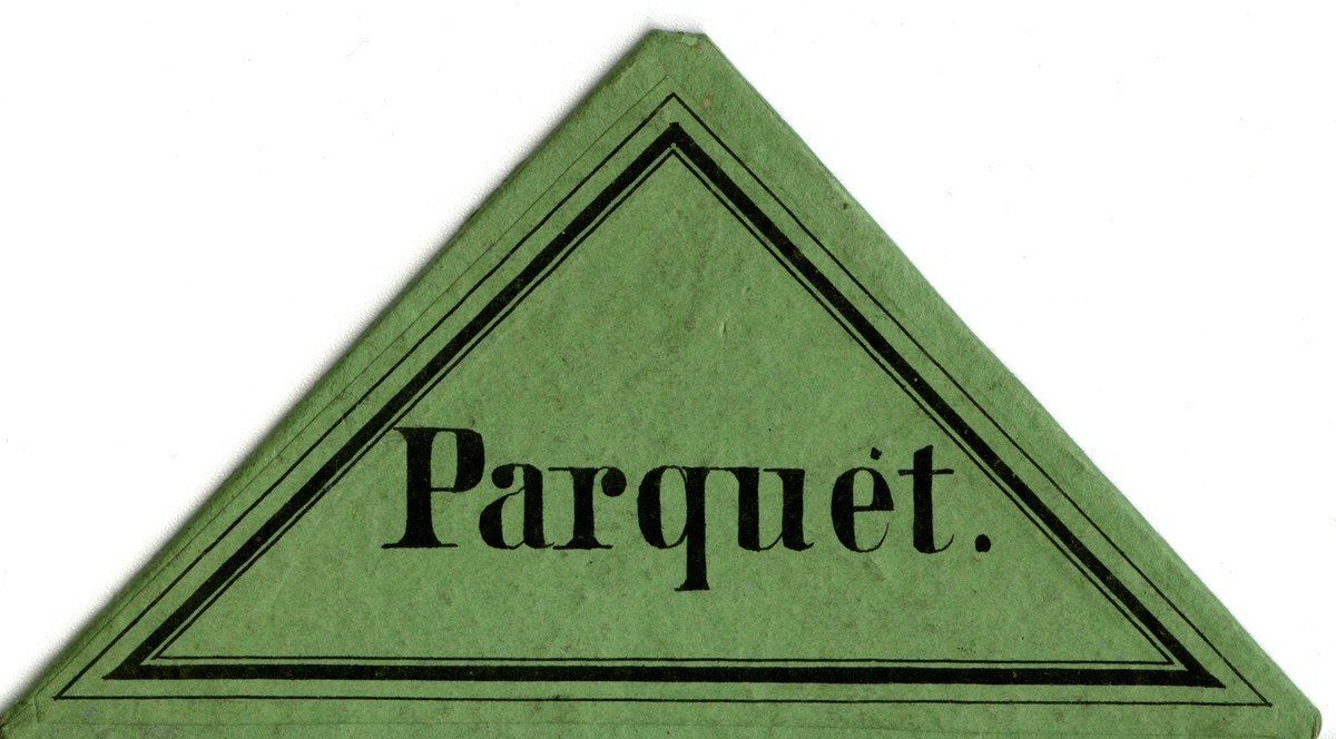 Inngangs- og plassbilletter fra Trondhjems offentlige Theater.