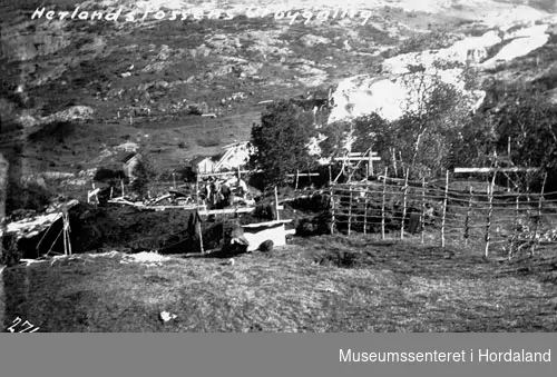 Landskapsbilete, hesjestaur, Herlandselva