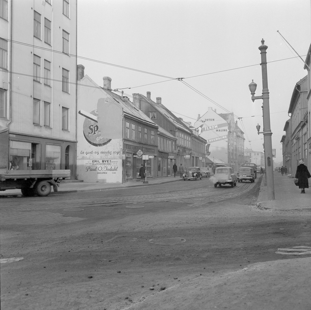 Parti fra begynnelsen på Innherredsveien for E.C. Dahls Bryggeri