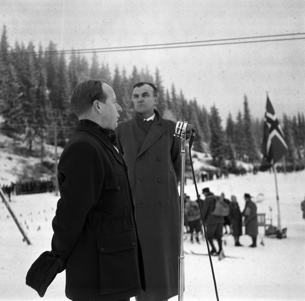 Norgesmesterskap på ski, langrenn på Høsbjør i Furnes 1949. Skisport. Vinteridrett. 