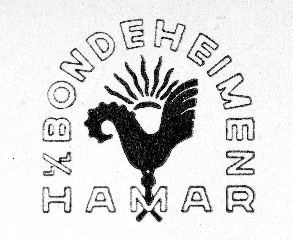 Gammel reklameplakat for Hotell Bondeheiem i Hamar. 