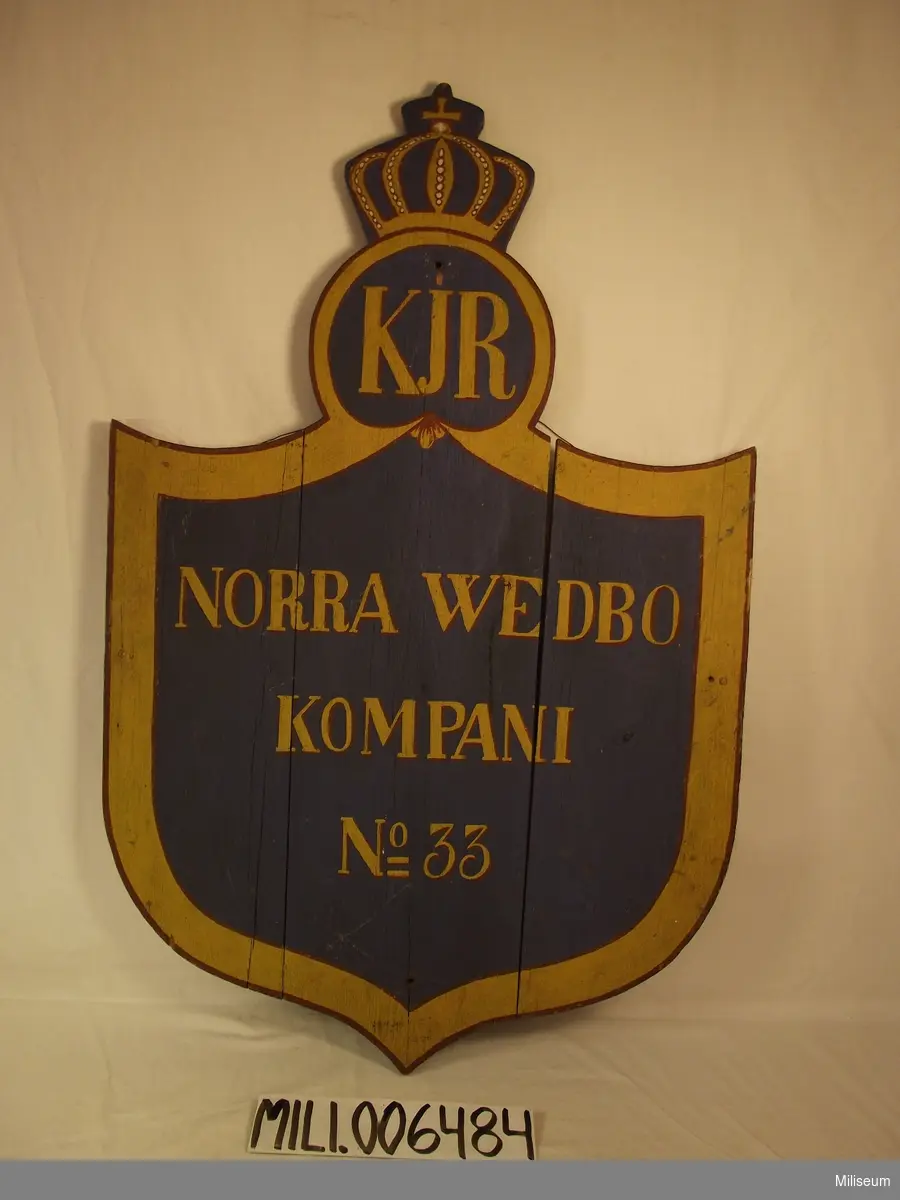 Soldattorpsskylt, 1800-tal. Jönköpings Regemente, Norra Wedbo kompani (2.), rote nr 33 Nottåsa (Marbäcks socken).