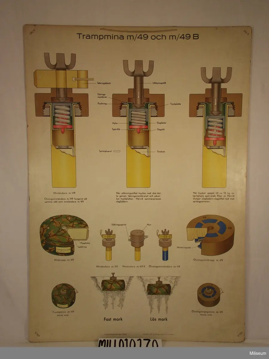 Utbildningsplansch för Trampmina m/49 och m/49 B