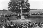 Minnesstenen vid källan på Sanna Hed har just avtäckts (augusti 1920)