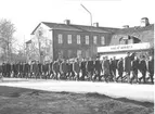 Fallskärmsjägarskolan Karlsborg 1957. Inryckning.