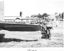 Fallskärmsjägarskolan Karlsborg i början av 1960-tal. Förberedelse inför fallskärmshoppning.