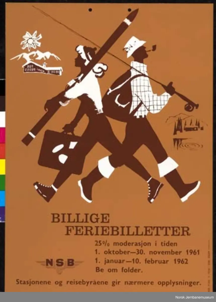 Reklameplakat: Billige feriebilletter