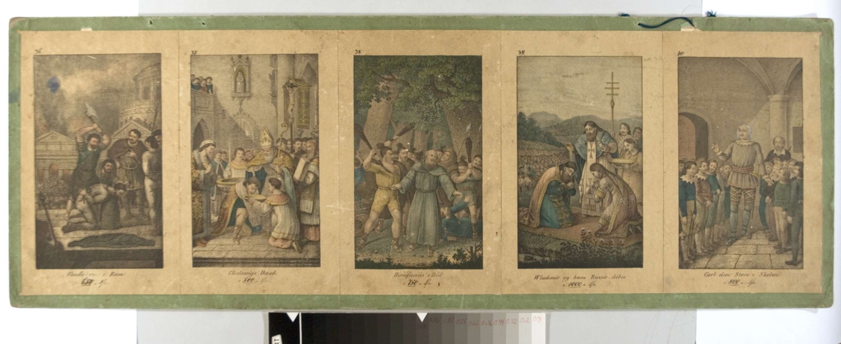 Veggplansje med  historiske og bibelske motiver