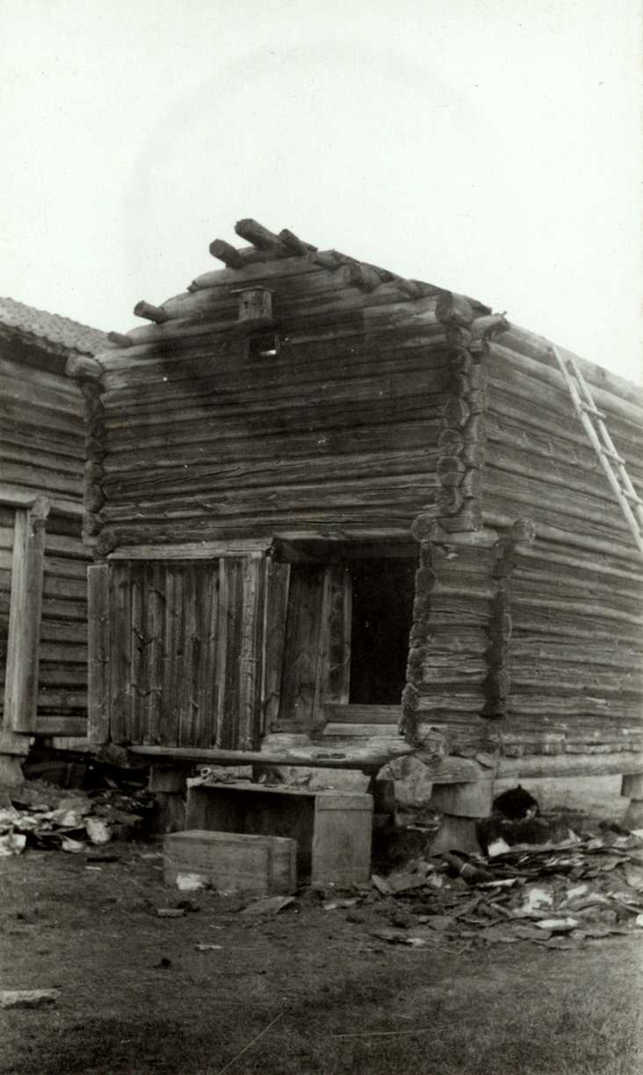 Søndre Murud, Elverum, Sør-Østerdal, Hedmark. Loft uten tak, sett forfra.  Nå på Norsk Folkemuseum.