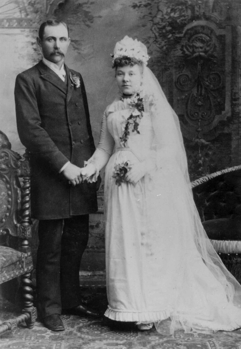Brudepar. Ca. 1890 fra Nebraska.