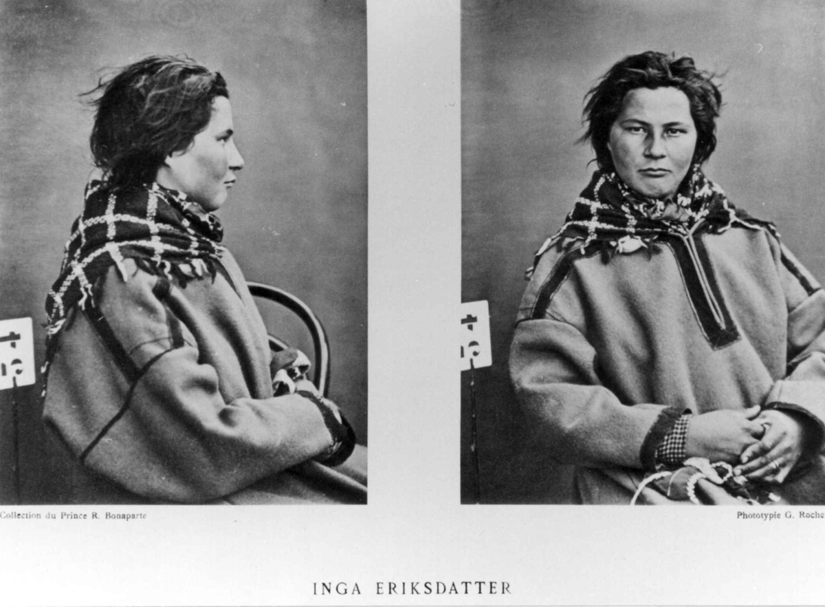 Roland Bonaparte sin samling. 
Portrett av Inga Eriksdatter. Inngår i Bonapartes sameportretter som nr. 34.
Bonaparte