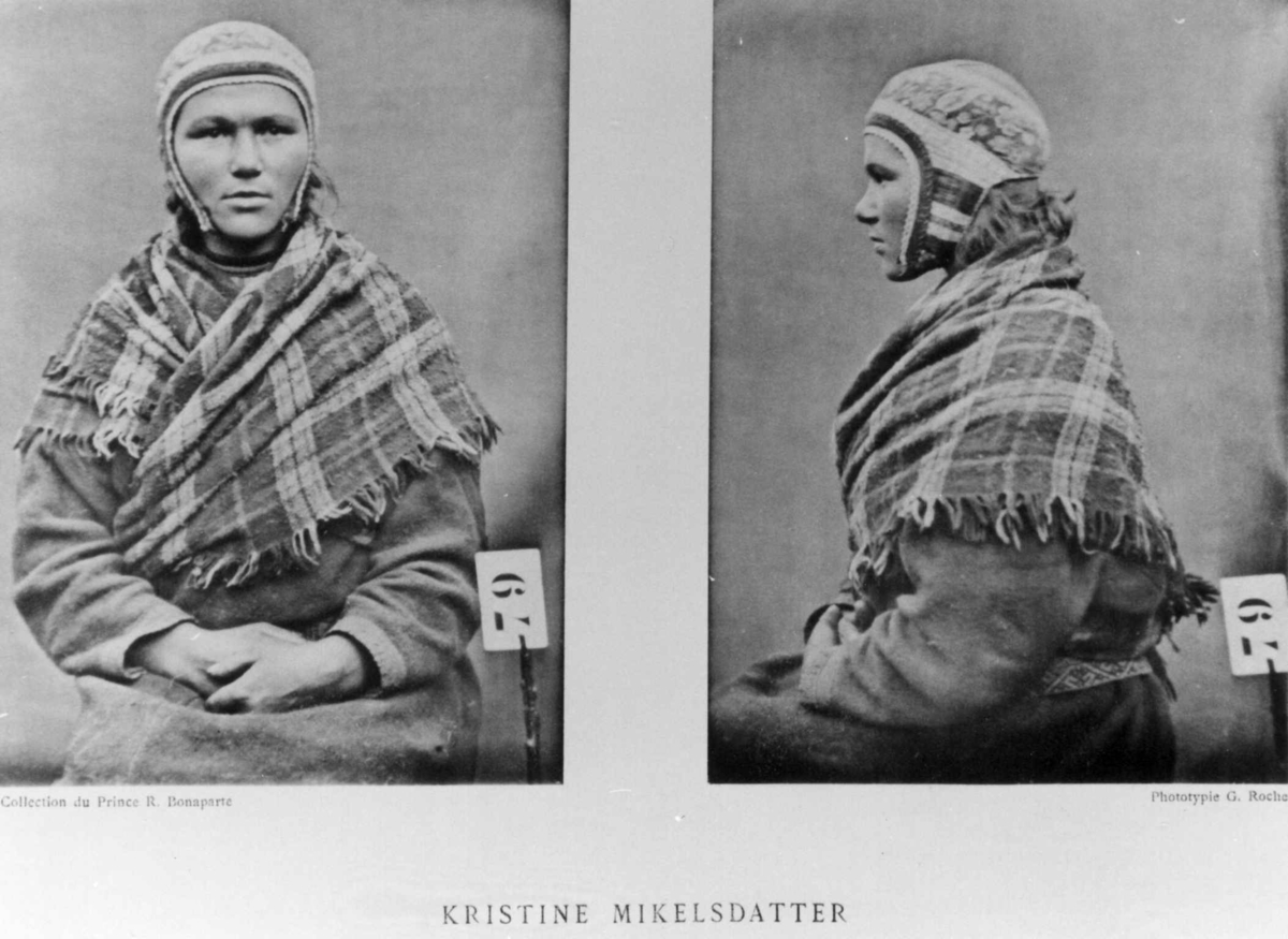 Roland Bonaparte sin samling. 
Portrett av Kristina Mikkelsdatter Hetta. Inngår i Bonapartes sameportretter som nr. 79.
Bonaparte