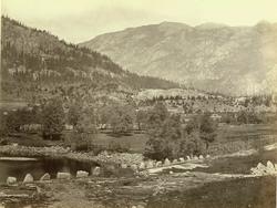 Landskap, Hjartdal ("Hjerdal"), Telemark, med veiparti.
Fra 