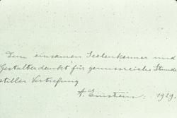 Einstein hyllest av Knut Hamsuns på hans 70 års dag.