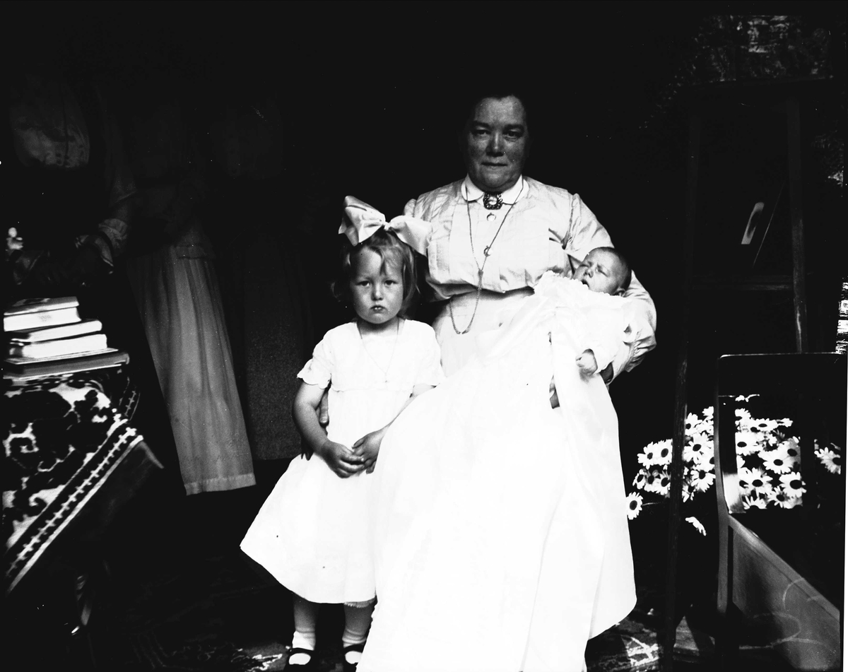 Serie bilder fra Lierbanen og Verdalselva bru i Verdal (1904). Familieliv, antagelig familien Lund ca 1900.