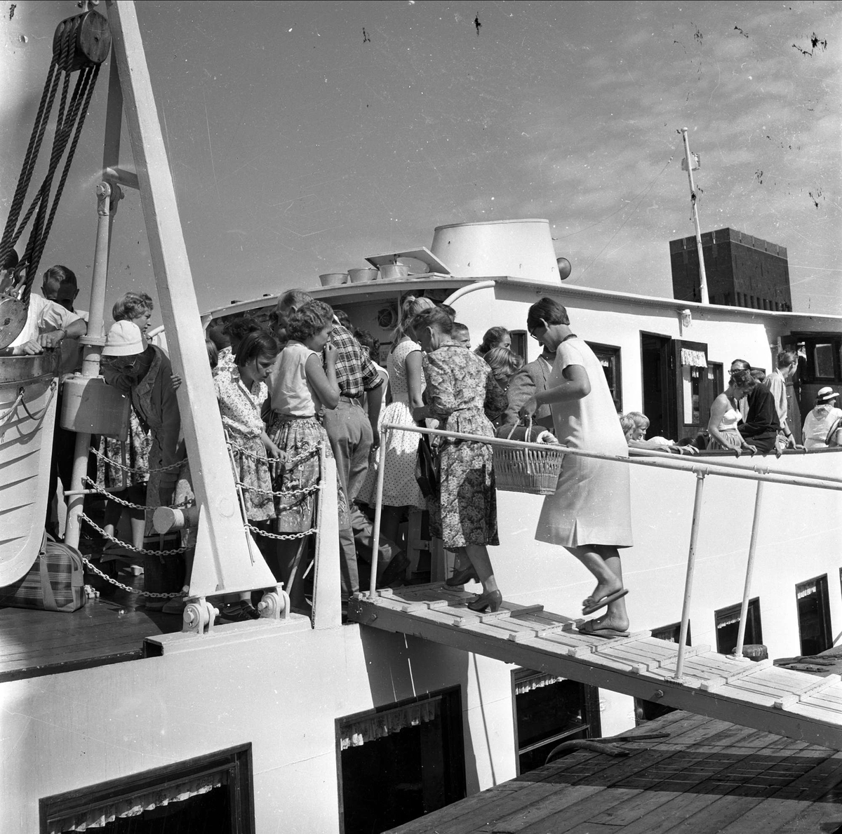 Fergekontroll i Oslo og Bærum, Rådhuskaien, Oslo, 19.07.1959.