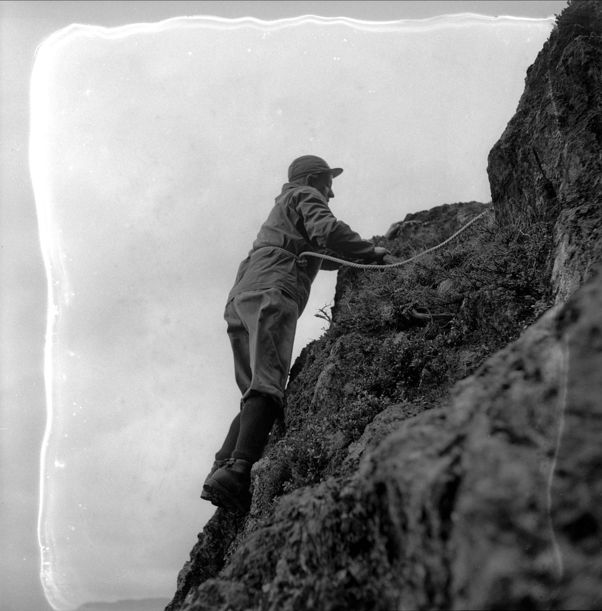 Fjellklatring. Vinstra juni 1950. Fjellførerskole.