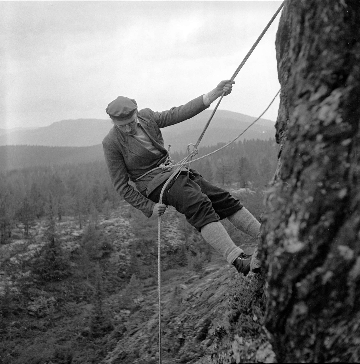 Fjellklatring. Vinstra juni 1950. Fjellførerskole.