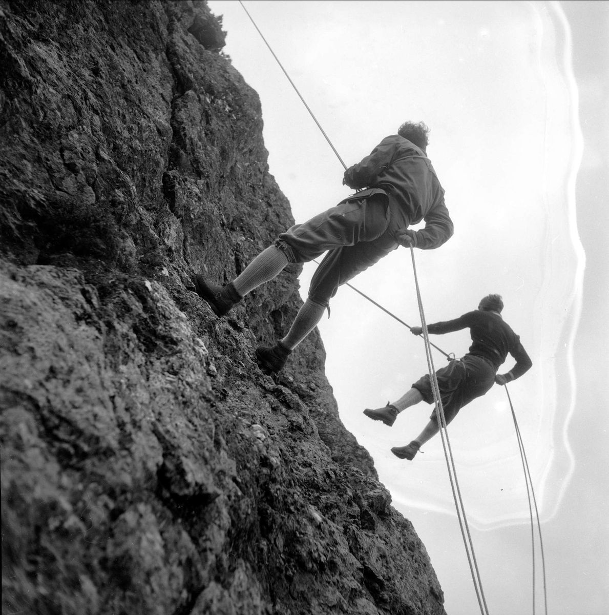 Fjellklatring. Vinstra juni 1950. Fjellførerskole.