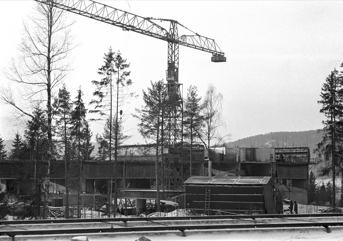 Rykkinfeltet, Bærum, desember 1969, anleggsvirksomhet, boligbygging.