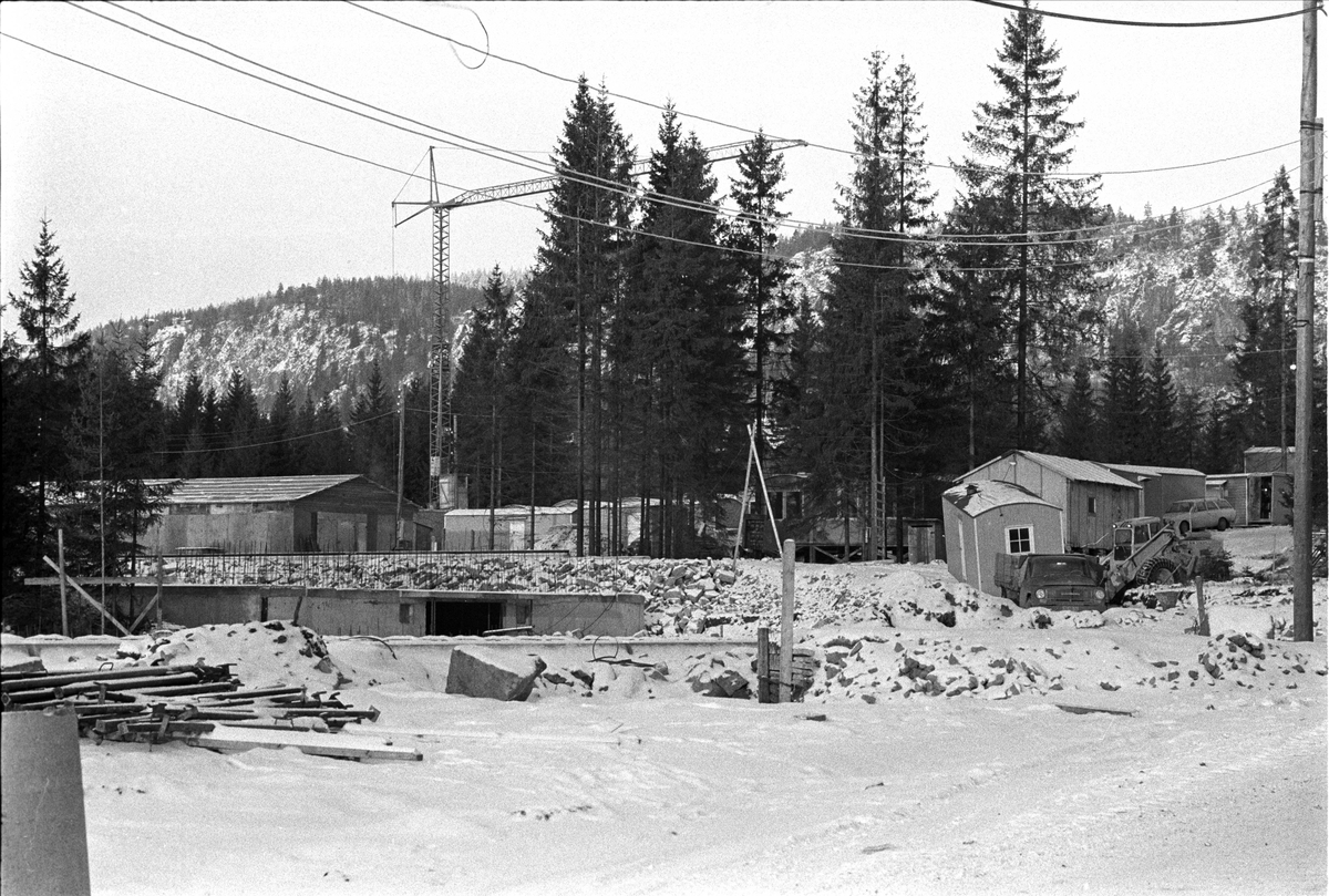 Rykkinfeltet, Bærum, desember 1969, anleggsvirksomhet, boligbygging.