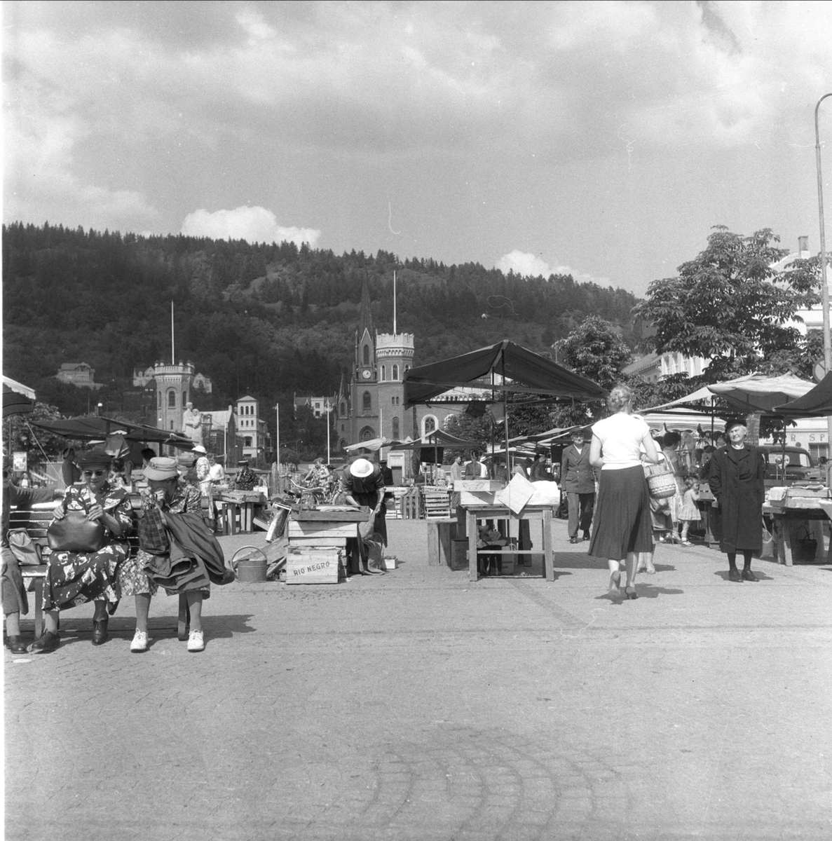 Drammen sentrum , Drammen, 06.07.1958.