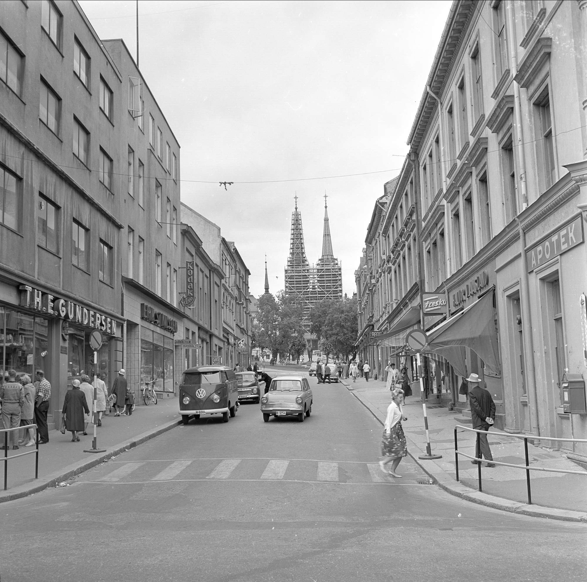 Skien, Telemark, 23.07.1962. Bybilde.