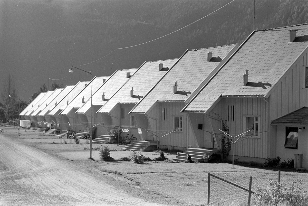 Dalen, Tokke, september 1960. Boliger i rekke.